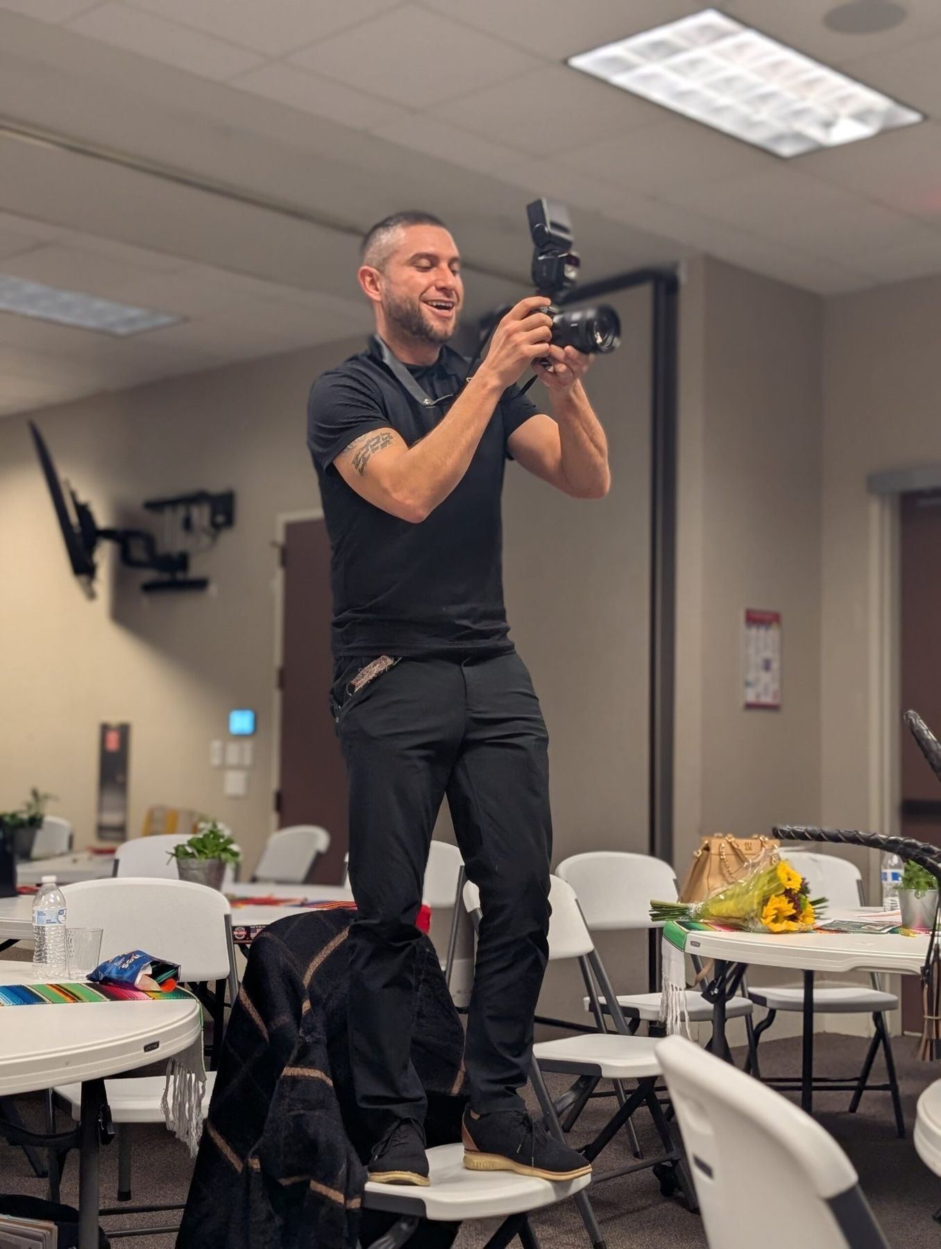 Joey Villasenor shooting at an event